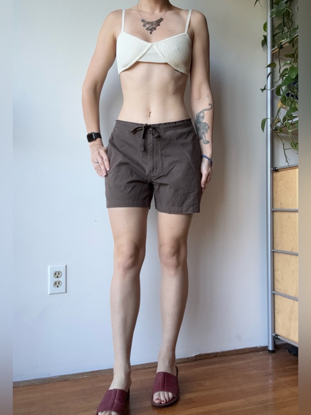 Bossini brown cotton drawstring short